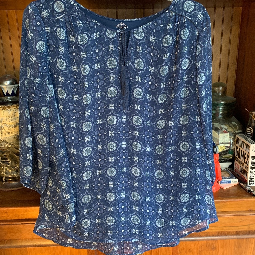 St John’s Bay Woman fully lined peasant blouse. Worn 1x